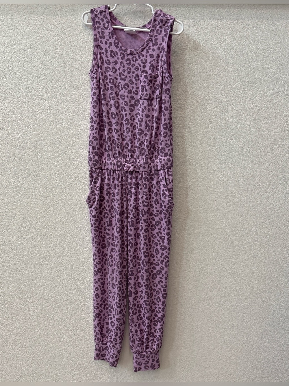 Gap kids purple leopard print sleeveless romper